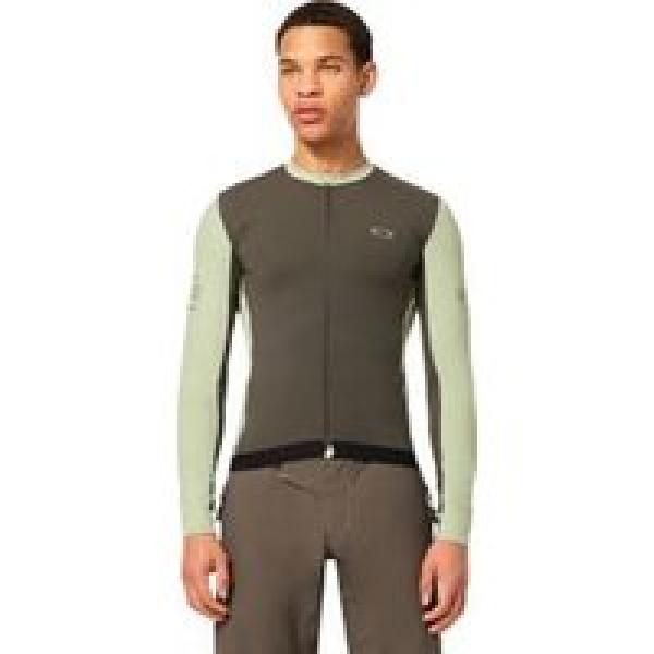 oakley elements point to point long sleeve jersey green khaki