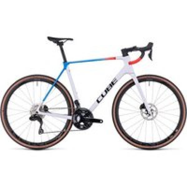 cube cross race c 62 slx cyclocross fiets shimano 105 di2 12s 700 mm teamline grijs blauw rood 2023