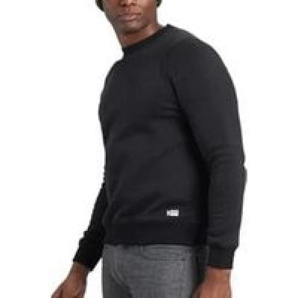 chrome issued fleece crew long sleeve top black