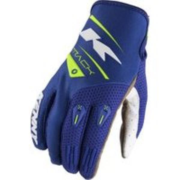 kenny track lange handschoenen marineblauw fluorescerend geel