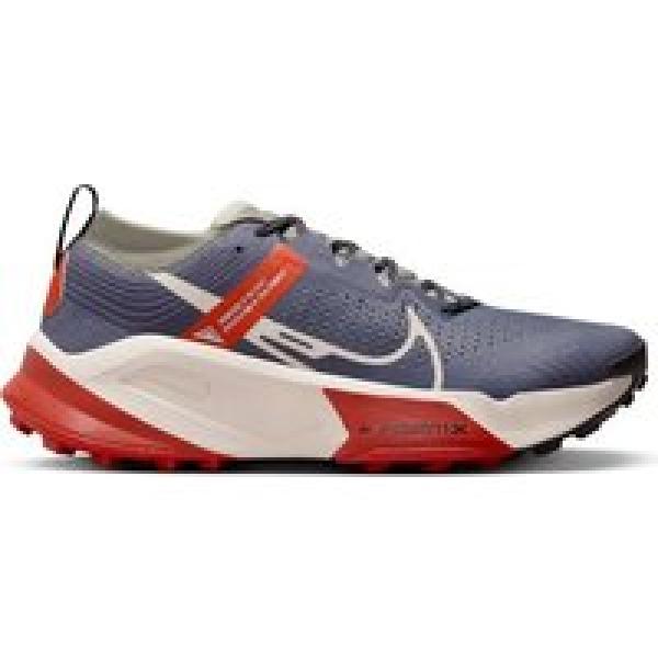 nike zoomx zegama trail running shoes grey red