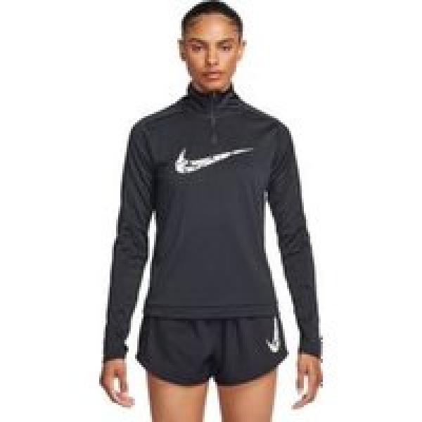 nike dri fit swoosh women s 1 2 zip top black