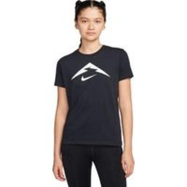 nike dri fit trail logo damesshirt met korte mouw zwart