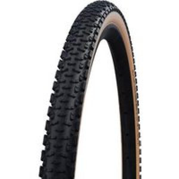 schwalbe g one ultrabite 700mm tubeless ready soft gravel band raceguard addix e 25 bronze zijwand