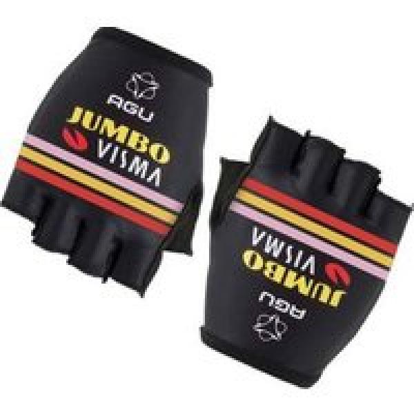 agu team jumbo visma triple victory korte handschoenen zwart veelkleurig