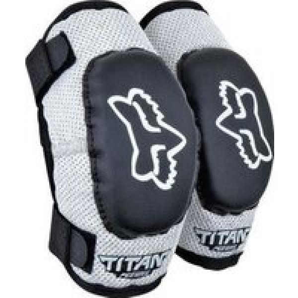 fox peewee titan youth elbow pads black silver