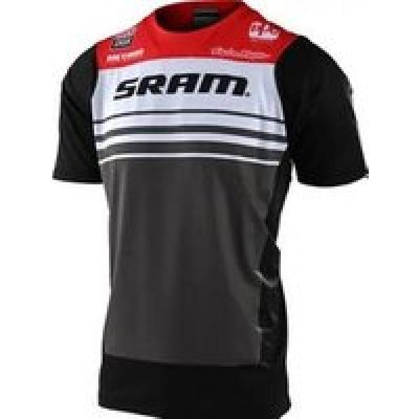 troy lee designs skyline sram short sleeve jersey rood zwart