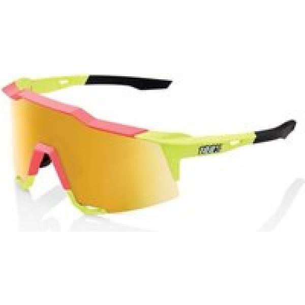 100 speedcraft fluorescent green gold mirror goggles