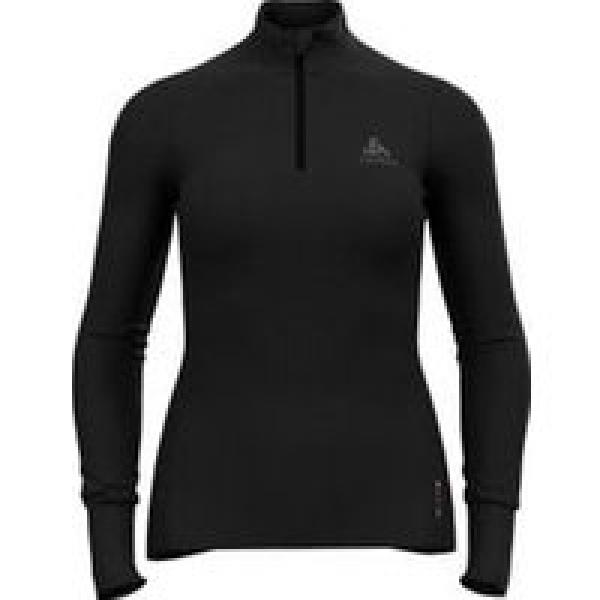 women s long sleeve 1 2 zip odlo merino 260 jersey black