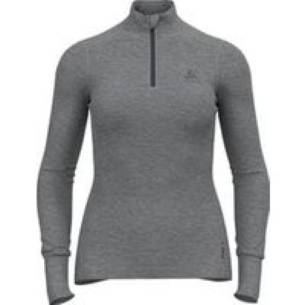 women s 1 2 zip odlo merino 260 grey long sleeve jersey