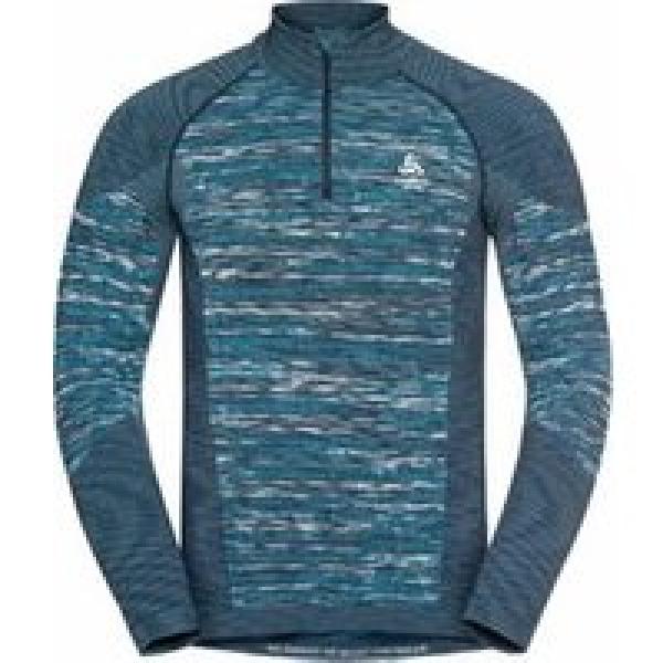 odlo blackcomb eco blue 1 2 zip long sleeve jersey