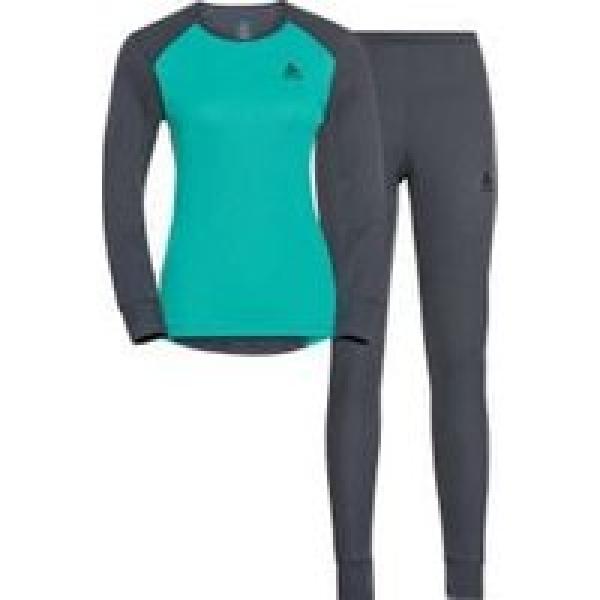 women s odlo active warm eco set grey green