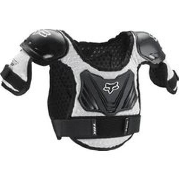 fox peewee titan roost defle kinder beschermings vest zwart zilver