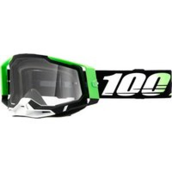 100 racecraft 2 kalkuta green clear lens goggle