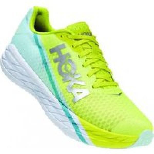 hoka one one rocket x running shoes yellow blue unisex