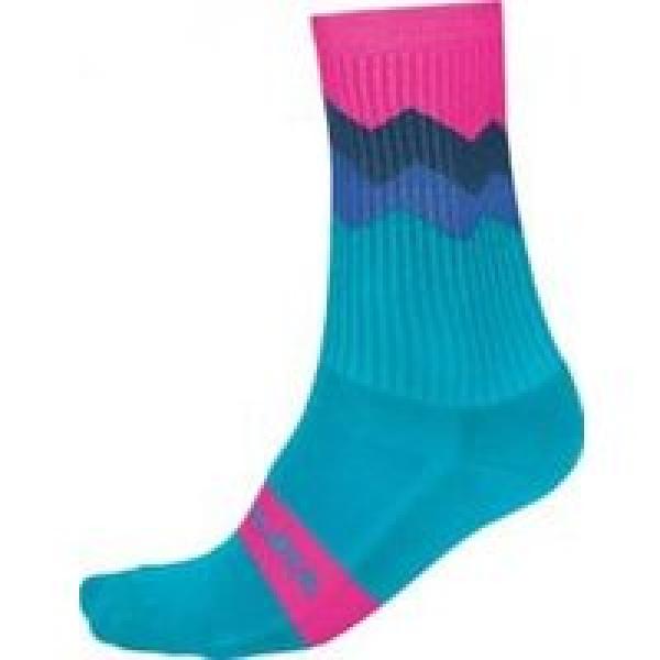 paar endura crest line sokken blauw roze