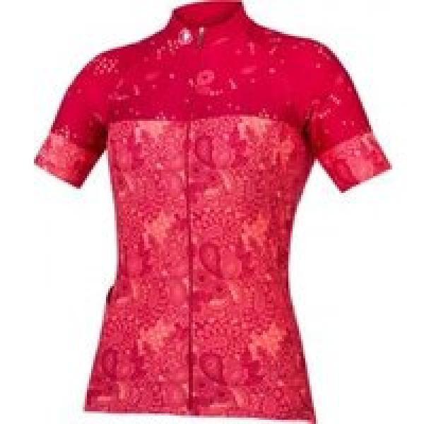 endura paisley vrouwen trui korte mouwen bourgondie rood