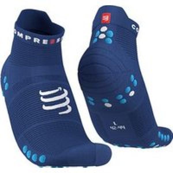 paar compressport pro racing socks v4 0 run low blue