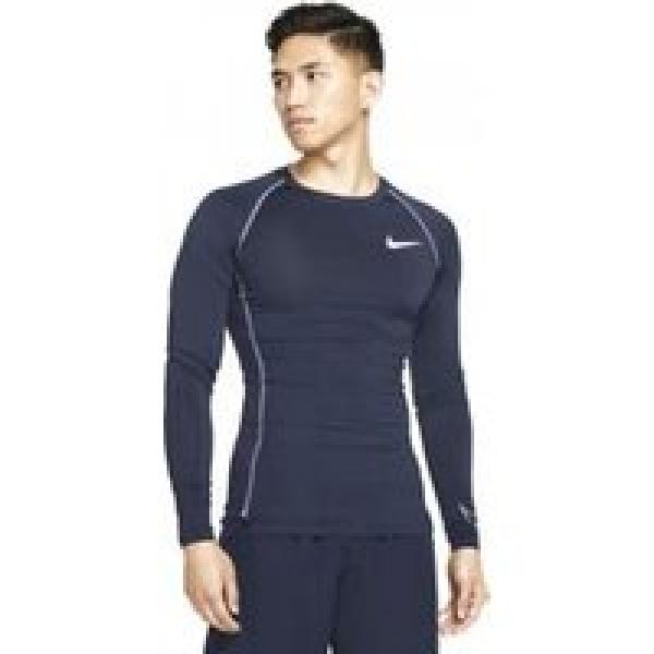 nike pro dri fit long sleeve jersey blauw