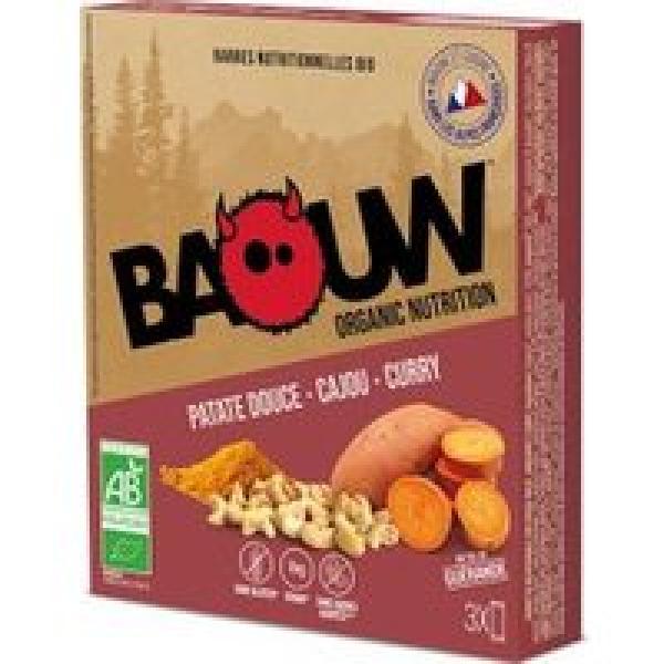 3 baouw organic energy bars sweet potato cashew curry 25g