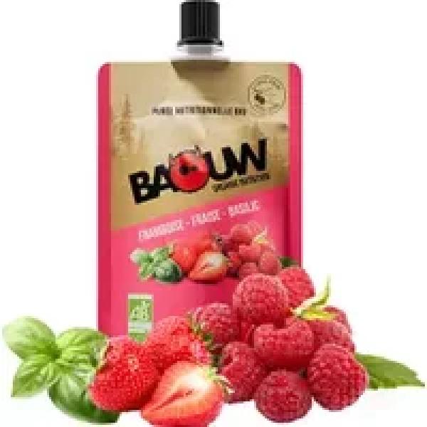 biologische baouw framboos strawberry basilicum energiepuree 90g