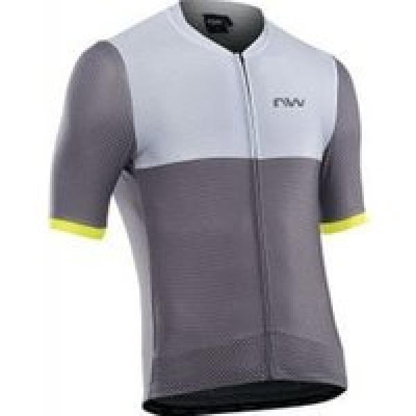 northwave storm air fietsshirt met korte mouwen grijs fluo geel