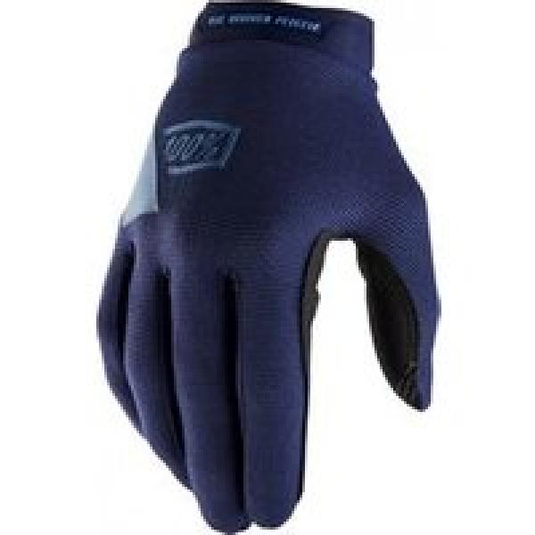 100 ridecamp blue long gloves