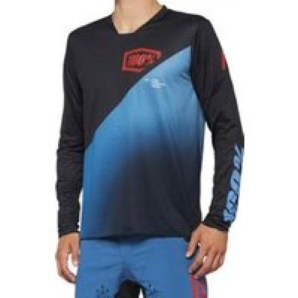 100 r core x long sleeve jersey blauw zwart