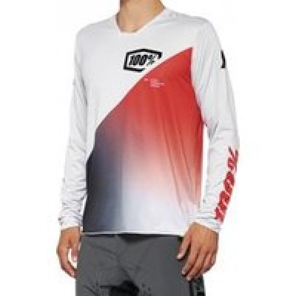 r core x grijs rood racer 100 long sleeve jersey