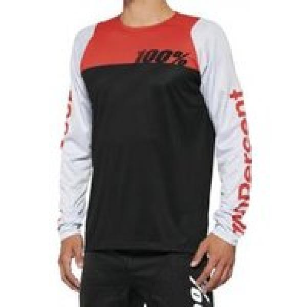 r core 100 long sleeve jersey zwart racer rood