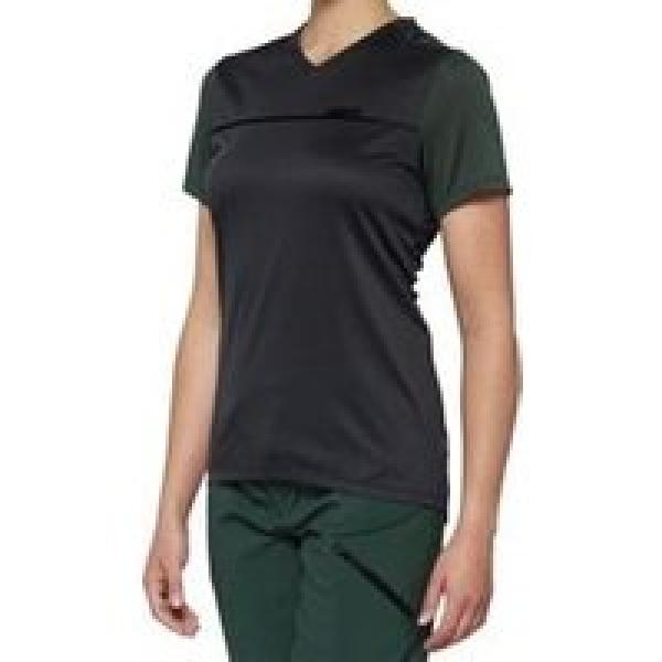 women s 100 ridecamp charcoal grey forest green short sleeve jersey