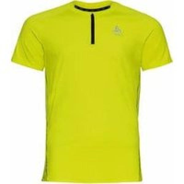 odlo axalp trail yellow 1 2 zip short sleeve jersey