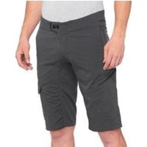 100 ridecamp charcoal grey shorts