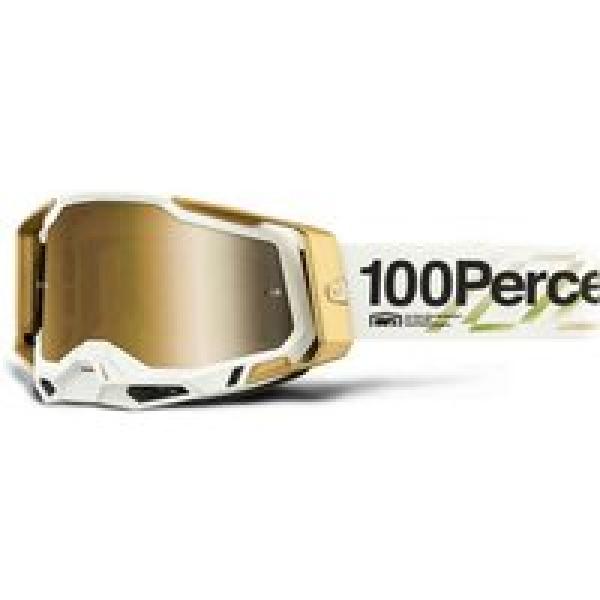 racecraft 2 succession white 100 goggle mirror gold lens