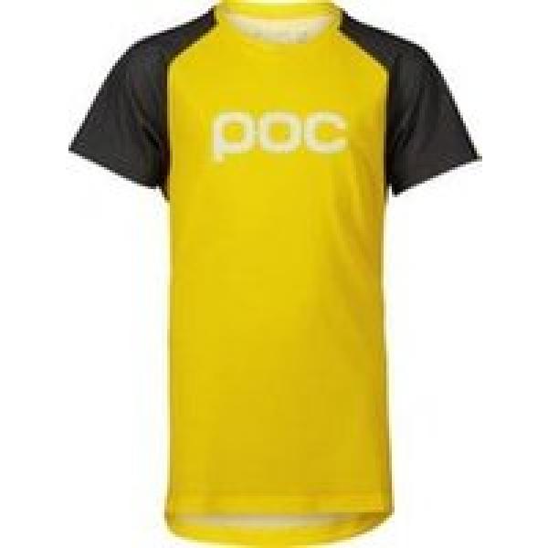 poc essential mtb short sleeve jersey yellow dark grey