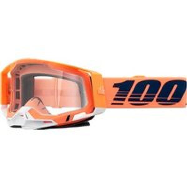 100 racecraft 2 goggle coral orange clear lenses