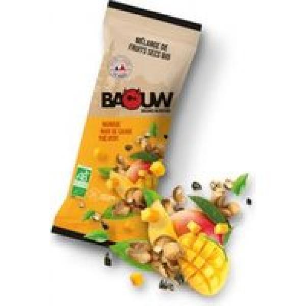 baouw biologische gedroogde fruitmix mango cashew groene thee 30g