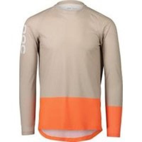 poc mtb pure beige oranje long sleeve jersey