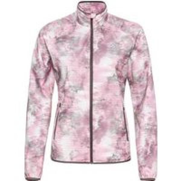 odlo essential light print women s waterproof jacket grey pink