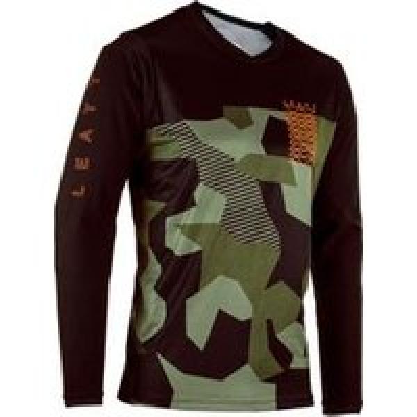 leatt mtb gravity 4 0 camo kids long sleeve jersey