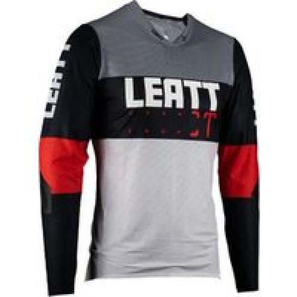 leatt mtb gravity 4 0 grijs zwart rood kindertrui met lange mouwen