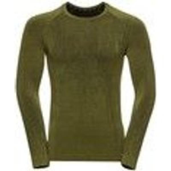 odlo kinship performance wool warm khaki long sleeve jersey