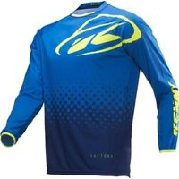 kenny factory lange mouwen jersey blauw neon geel