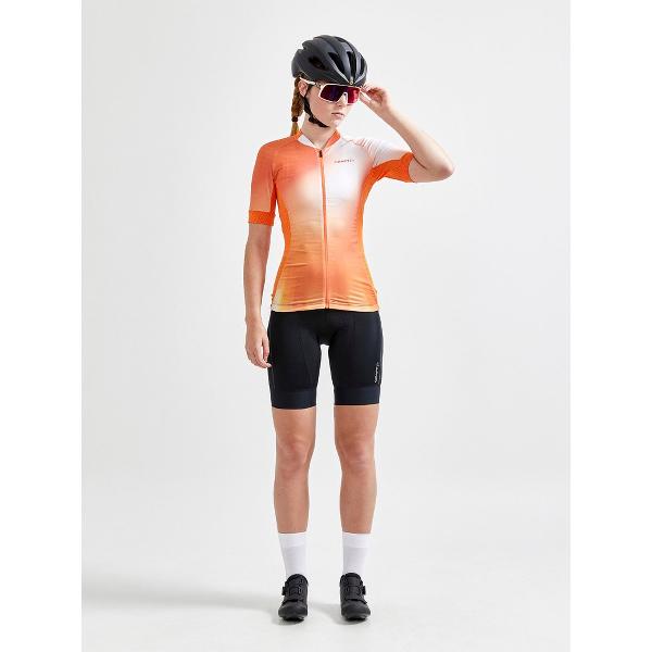 Craft Fietsshirt Korte Mouwen Dames Oranje Roze - ADV ENDUR GRAPHIC JERSEY W TART CORAL-M