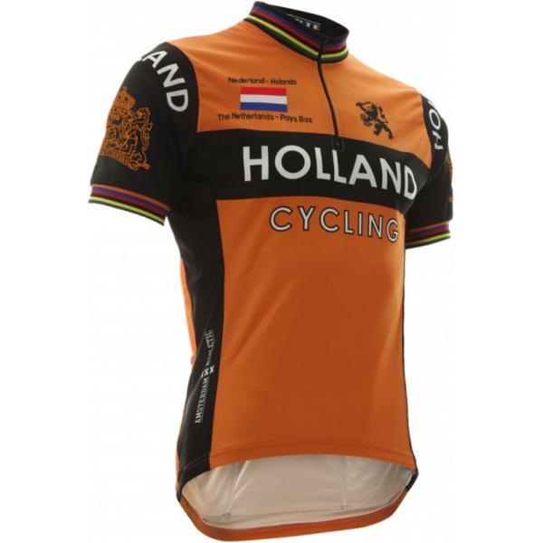 21Virages Holland fietsshirt korte mouwen heren Oranje Zwart-S