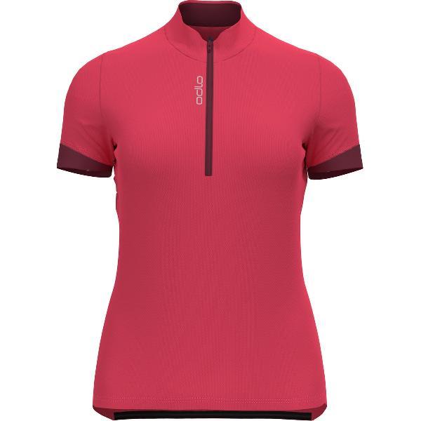 Odlo Fietsshirt Dames - Kleur Paradise Pink - raspberry fudge - Maat M