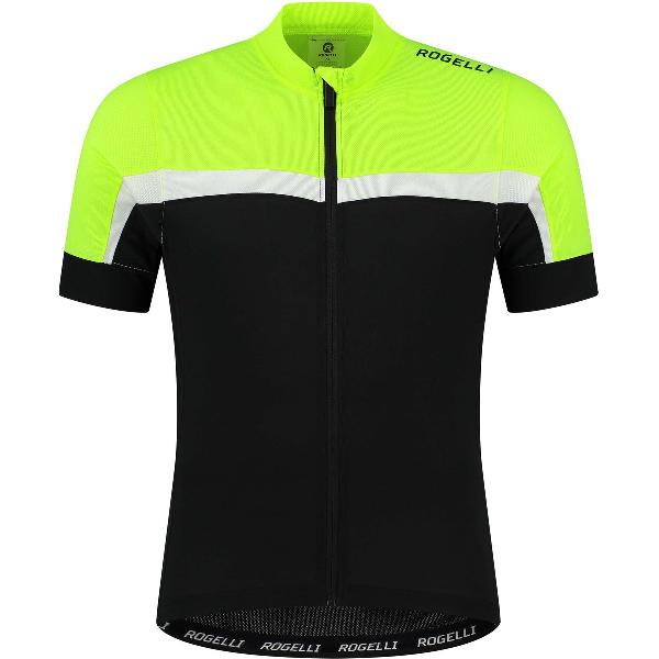 Rogelli Course Fietsshirt - Korte Mouwen - Heren - Zwart, Fluor, Wit - Maat 3XL