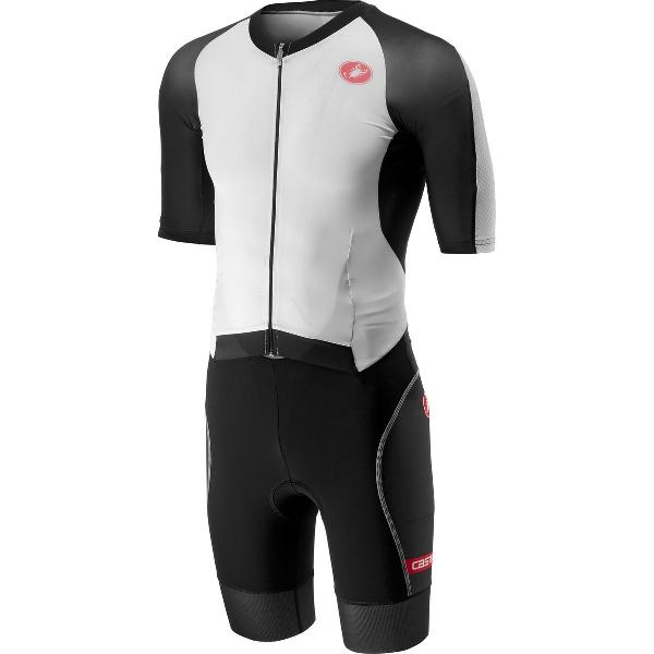 Castelli Snelpak Heren Wit Zwart - CA All Out Speed Suit-White/Black / Triahtlonpak- 3XL