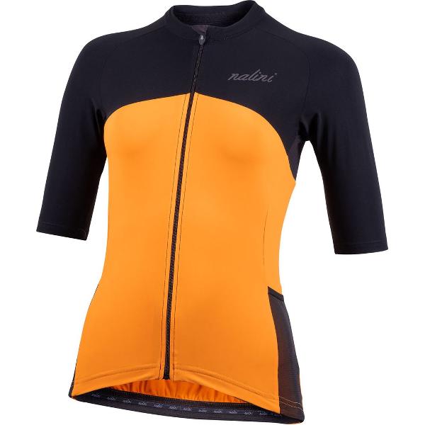 Nalini New Sun Block Korte Mouwen Fietsshirt Oranje Vrouw - SNalini fietsshirt korte mouwen dames Zwart Oranje - NEW SUN BLOCK LADY - S