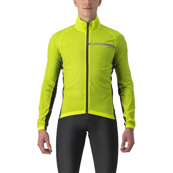 Castelli SQUADRA STRETCH fietsjas ELECTRIC LIME/DARK GRAY - Mannen - maat S